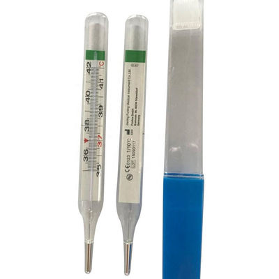OEM-Unterstützung Klinische Glas-Quecksilber-freie Skala-Thermometer für orale Rektal-Axilar