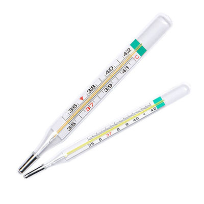 OEM-Unterstützung Klinische Glas-Quecksilber-freie Skala-Thermometer für orale Rektal-Axilar
