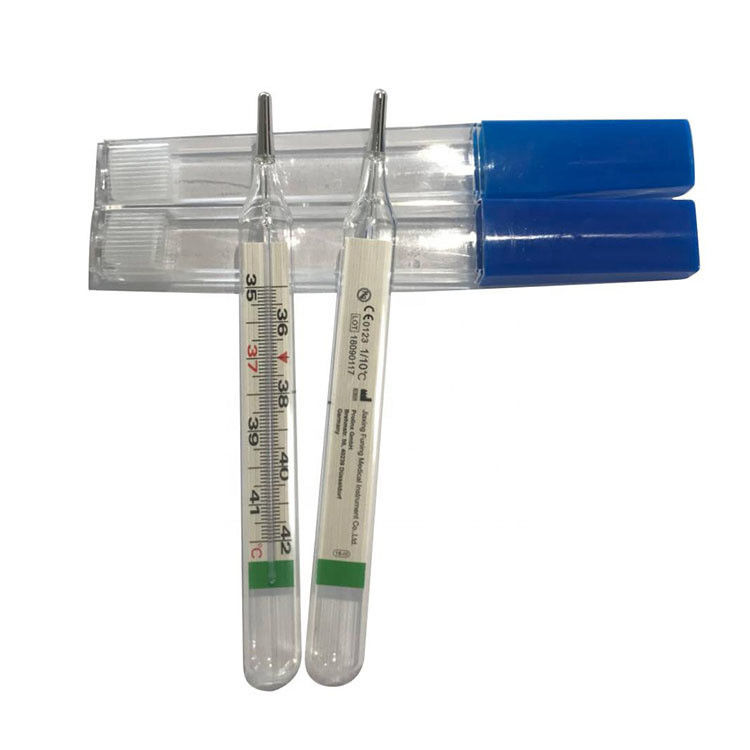 OEM-Unterstützung Klinische Glas-Quecksilber-freie Skala-Thermometer für orale Rektal-Axilar